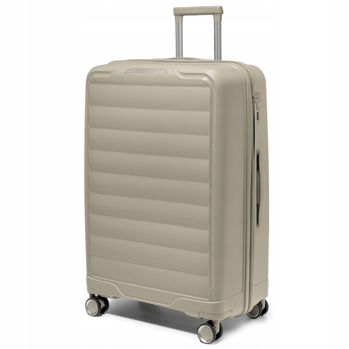 Puccini Turin Grote Reiskoffer 75cm Polypropyleen 4 Wielen TSA Beig