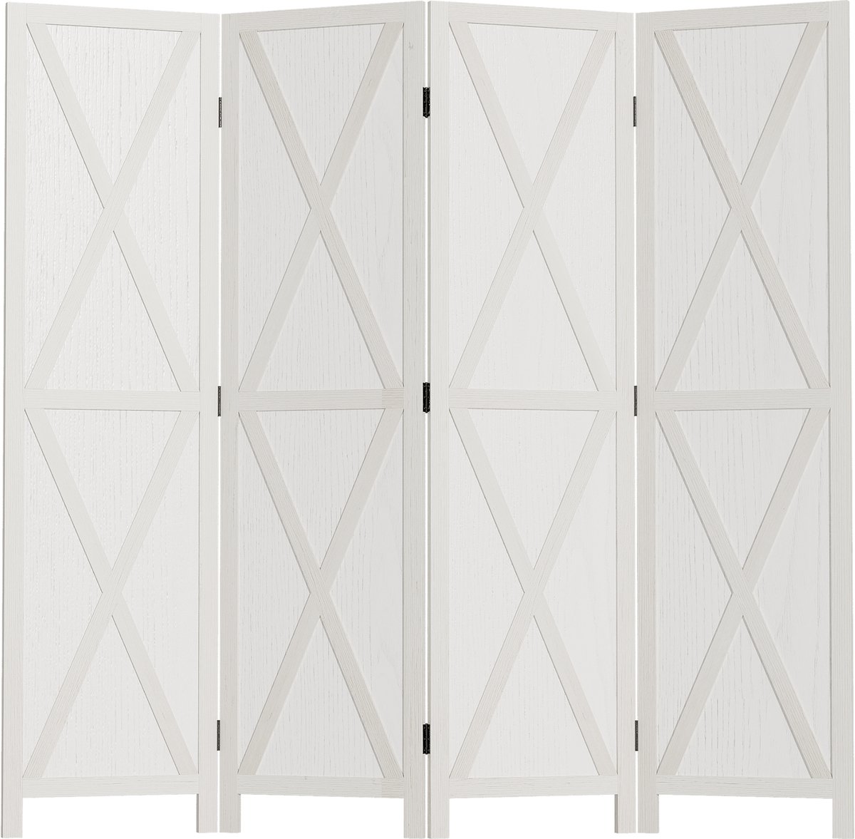 HOMCOM Privacy Screen - Paulowniahout - 182x170x1,8cm - Wit
