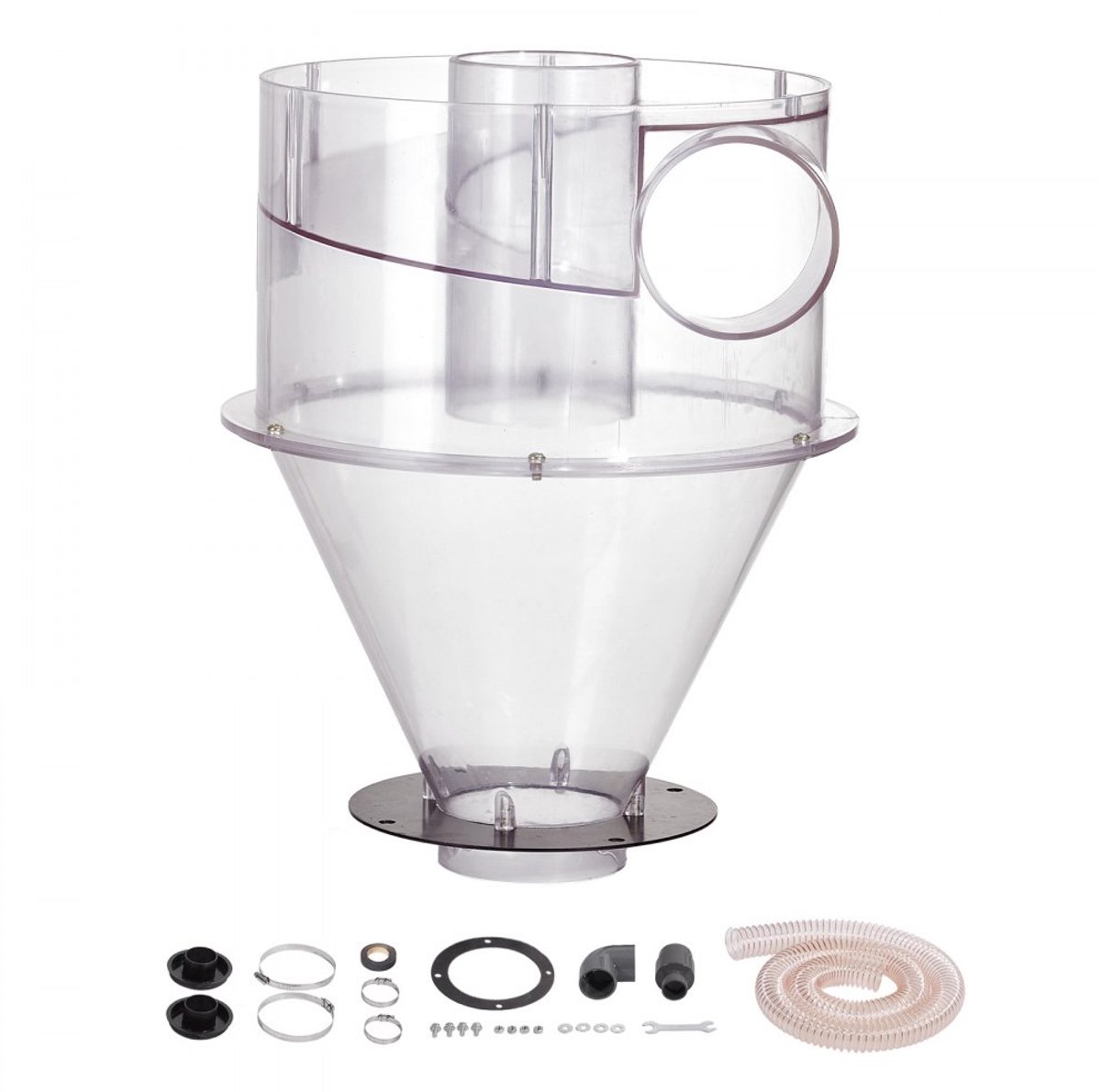 Cycloon Stofafscheider - Retrofit voor Nat-/Droogstofzuiger - Aansluitingen 10,2 cm & 5,1 cm (OD) - ABS Materiaal - Met Slang - Geschikt voor 19–38 l Reservoirs