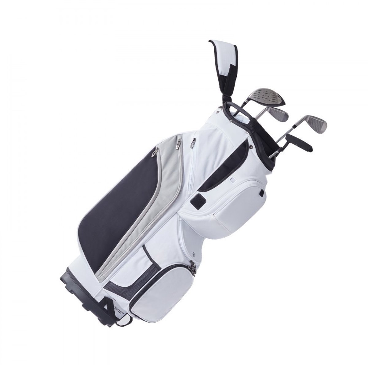 Golftas - Cartbag - 14-Vaks Topverdeler - 13 Zakken - 91 cm - Hoogwaardig Nylon - Met Handvatten en Stofkap - Afneembare Schouderbanden - Wit Kleurblok