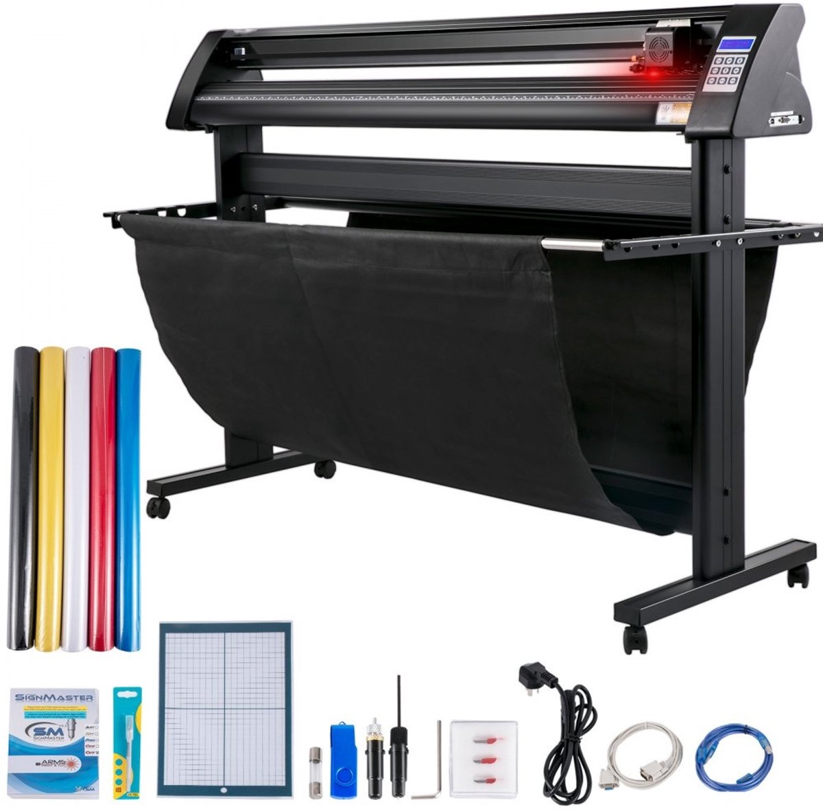 Vinyl snijplotter - 1350 mm cutter plotter - Semi-automatisch - Optisch Oog voor Contour Snijden - LED-Display - Inclusief Standaard