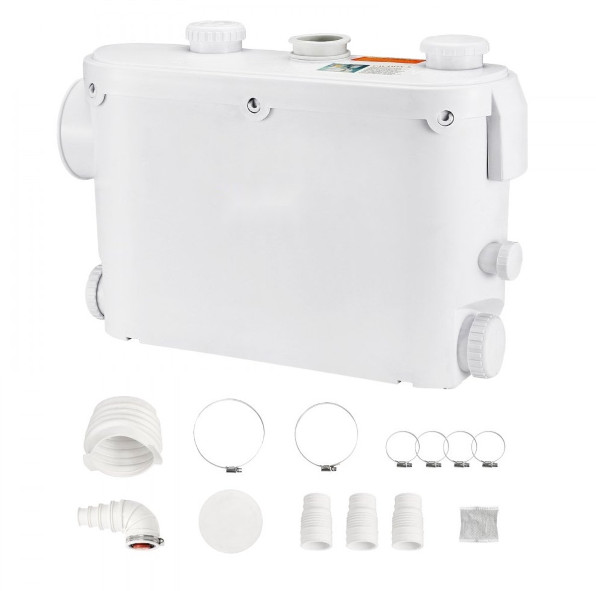 Afvalwater- en Rioolopvoerstation - Afvalwaterpomp / Vuilwaterpomp - Vermogen 500 W - Opvoerhoogte 8 m - Capaciteit 6600 L/u - Ingebouwde Terugslagklep - Toilet, Douche, Wastafel