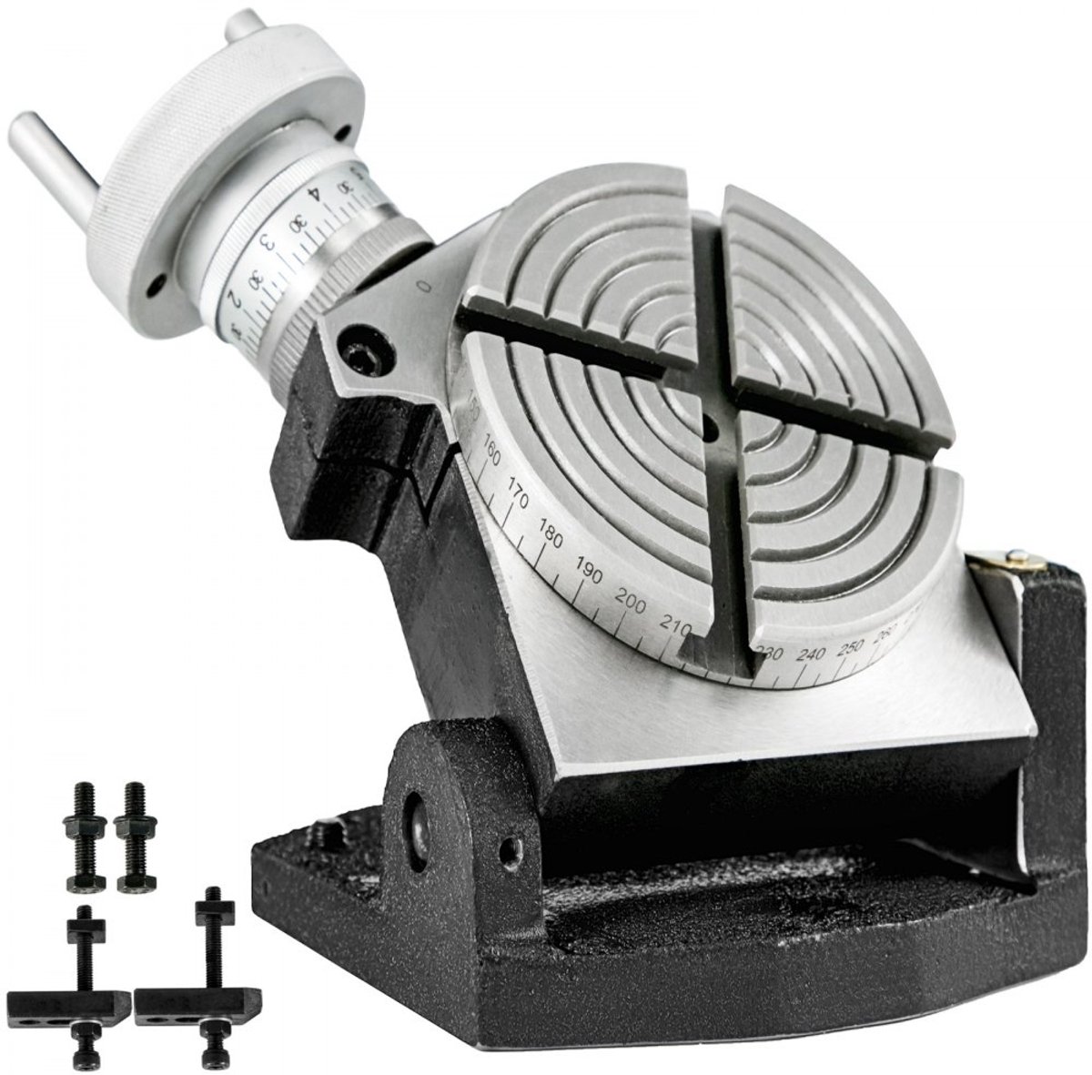Verdeeltafel / Verdeelkop - Ronde Rotatietafel 100 mm - Horizontaal & Verticaal - Nauwkeurige Indexering - Voor Frezen en Boren - Draaibaar