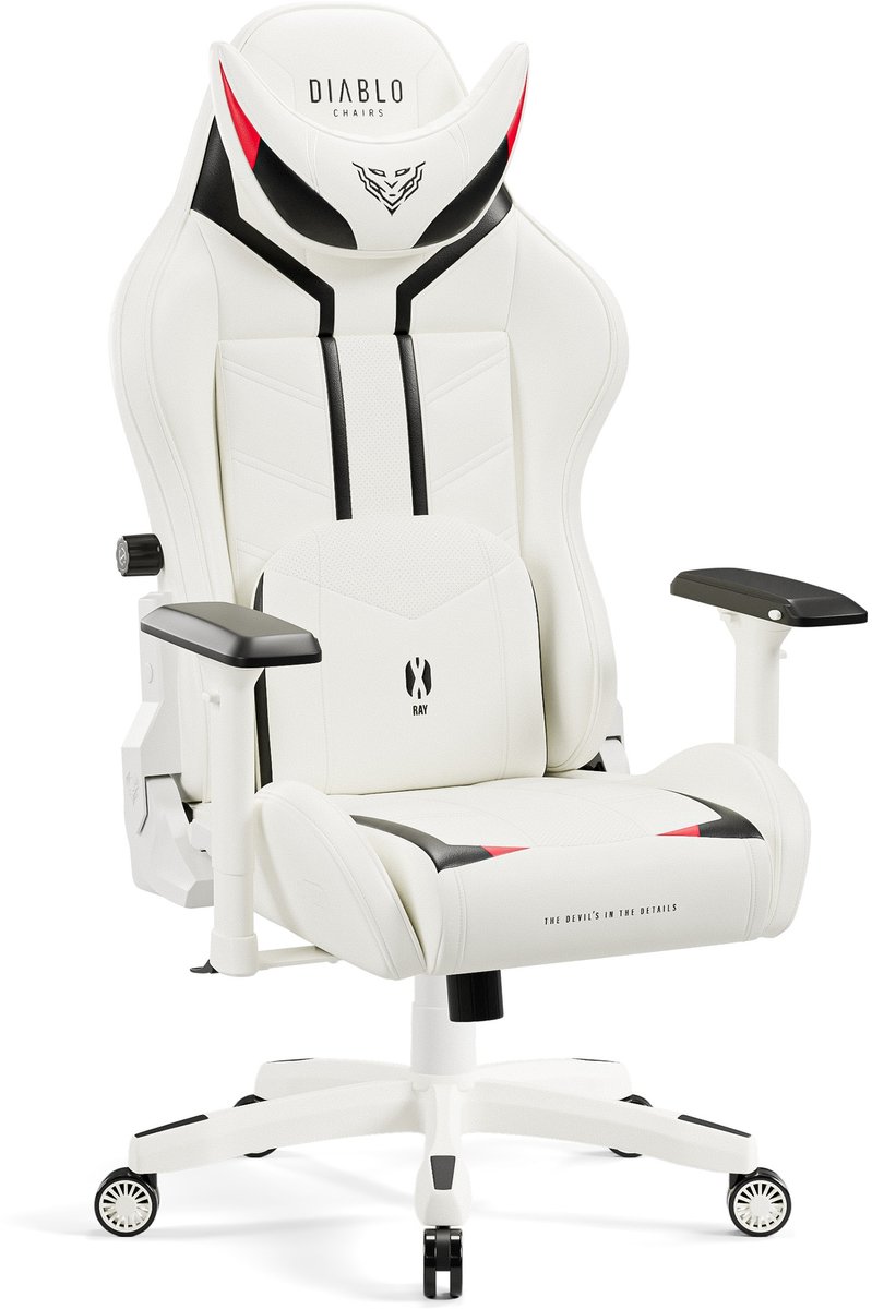 DIABLO CHAIRS - Gaming stoel X-Ray 2.0 - Bureaustoel verstelbaar - Normale maat - Zwart / Wit