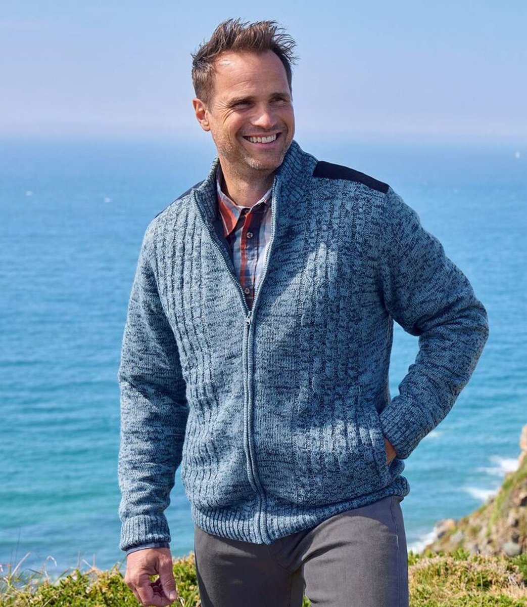 ATLAS FOR MEN - Tricotvest met fleecevoering - Heren - Verkrijgbaar in grote maten - XXL