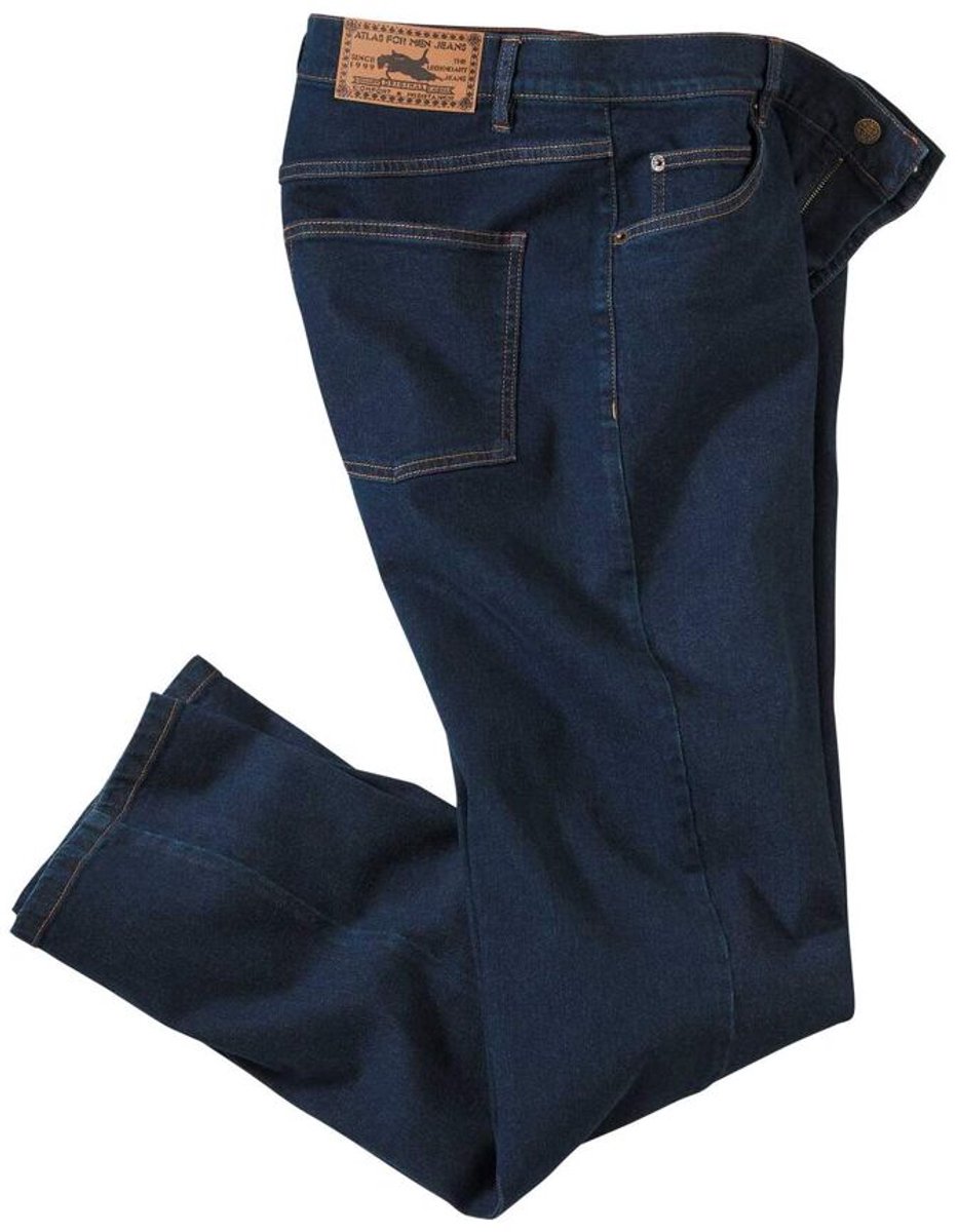 ATLAS FOR MEN - Donkerblauwe stretch jeans - Heren - Verkrijgbaar in grote maten - 52