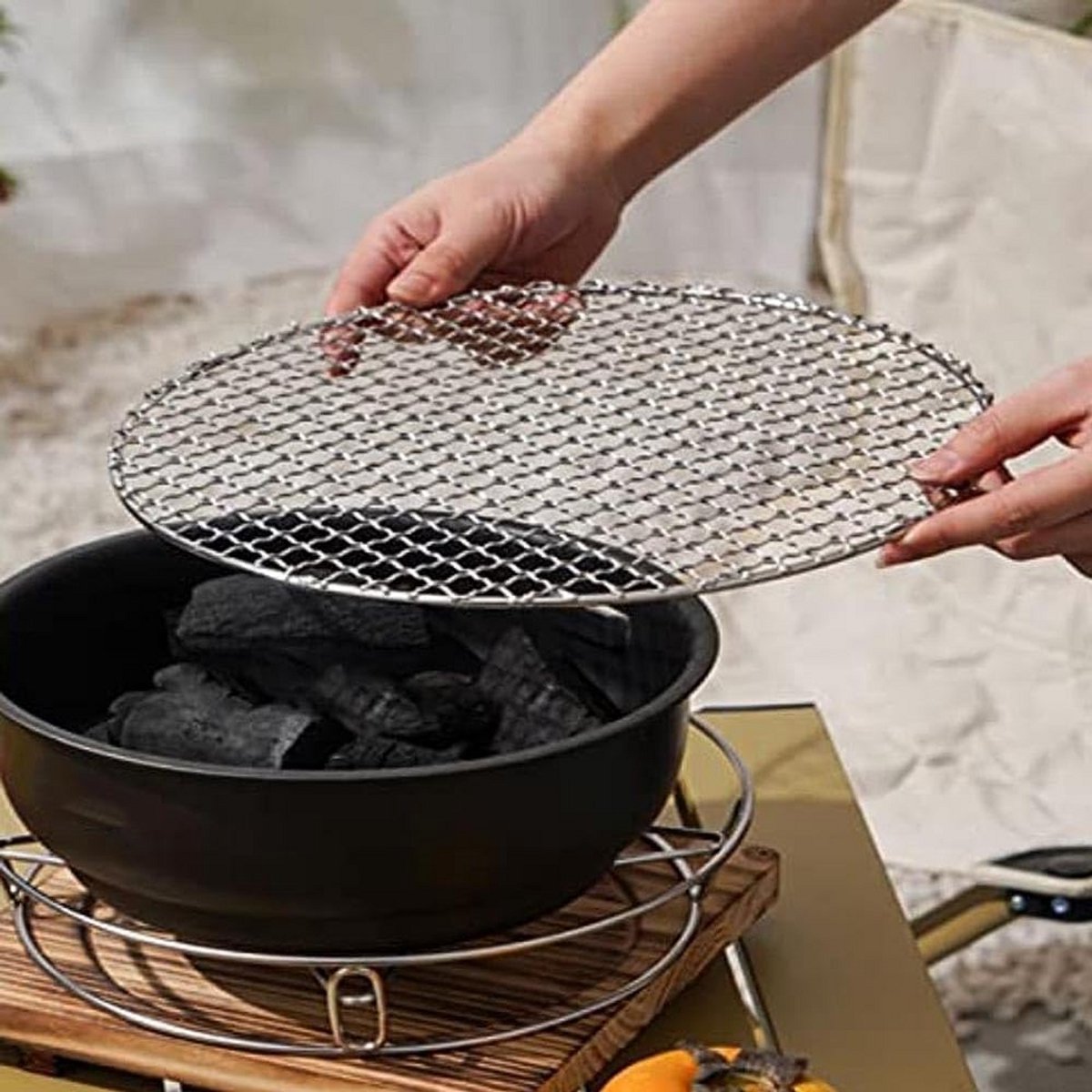 Roestvrijstalen BBQ Roosterset, 2 stuks (27cm en 25cm) - Grote duurzaamheid en Perfecte Wa