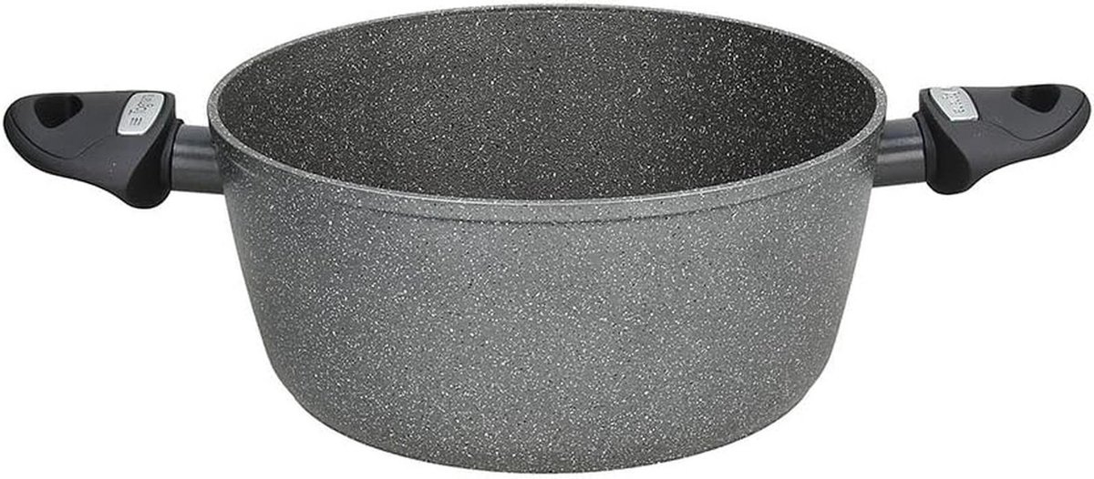 Braadpan 20 cm met handgrepen aluminium grijs