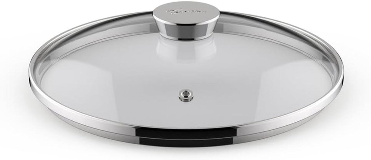 Glazen deksel 14 cm gehard glas met roestvrijstalen rand