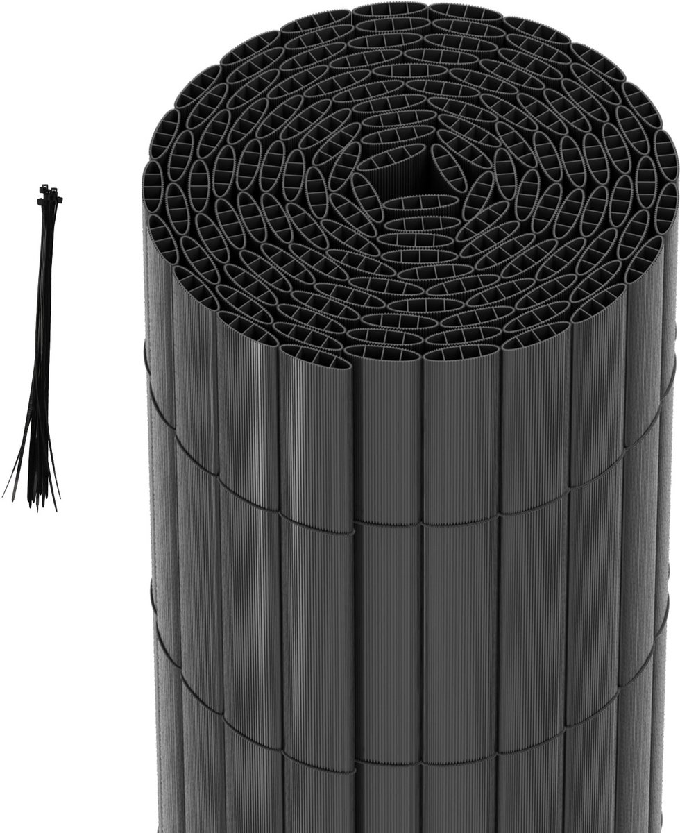 1.2 x 5 m PVC Tuinscherm voor Privacy – Tuinafscheiding & Balkonscherm – Grijs