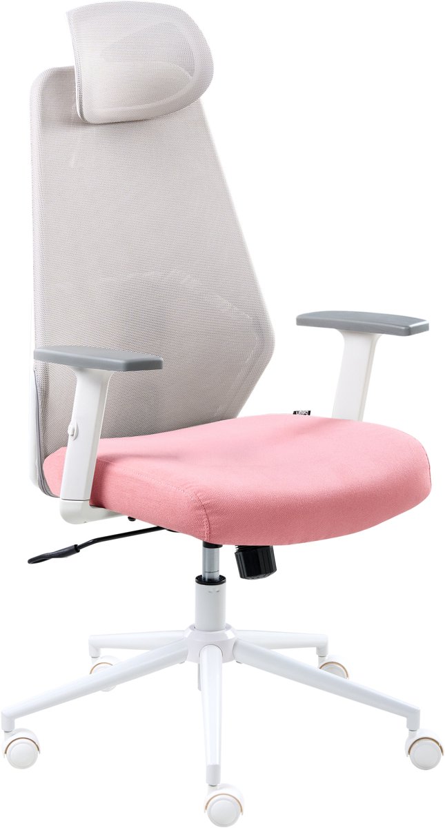 ORYN - Bureaustoel - Grijs/Roze - Mesh