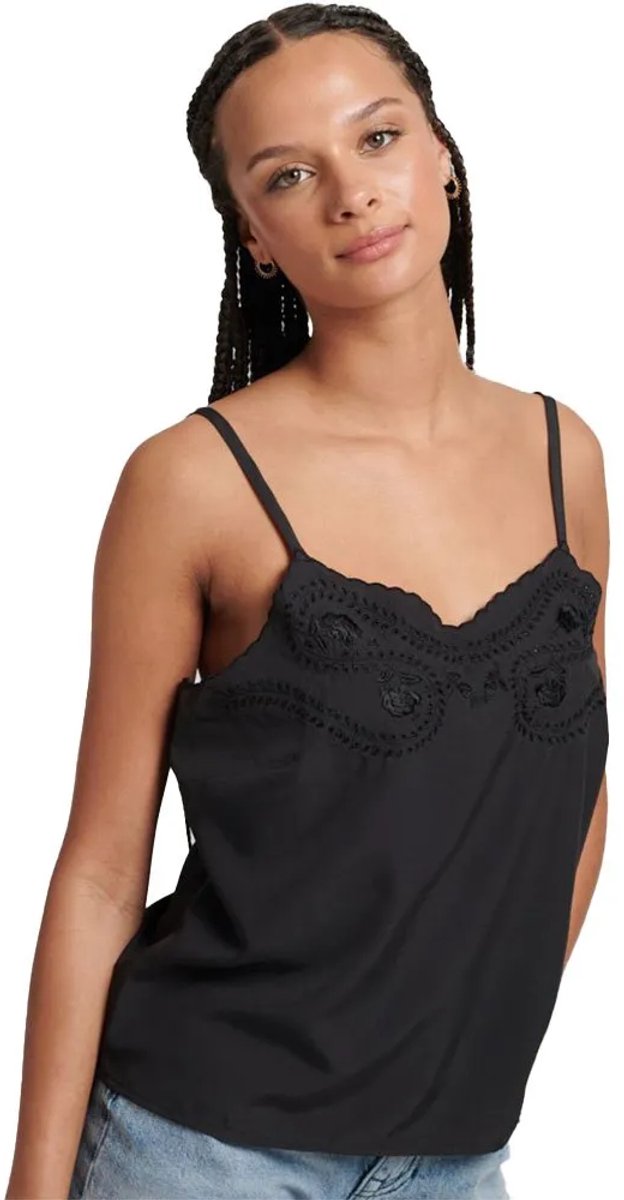 Superdry Studios Upspec Cami Mouwloze Blouse XS Vrouw Zwart