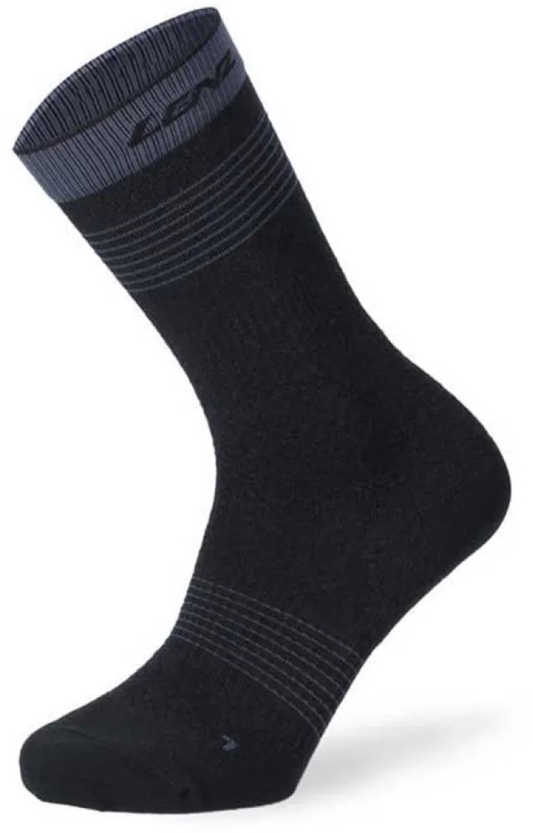 Lenz Merino Outdoor 1 Mid Half Lange Sokken Zwart