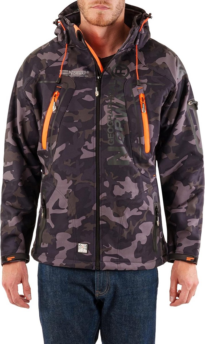 Functioneel Heren Softshell Jack met Capuchon Wind- en Waterdicht
