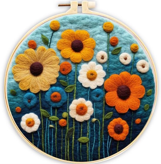 Dyeulget Kit De Feutrage à L'aiguille, Sapin De Noël, Bonhomme De Neige, Hérisson – Fournitures De Feutrage De Noël Faites à La Main Avec Cadre Photo, Tampon En Mousse Et Tissu En