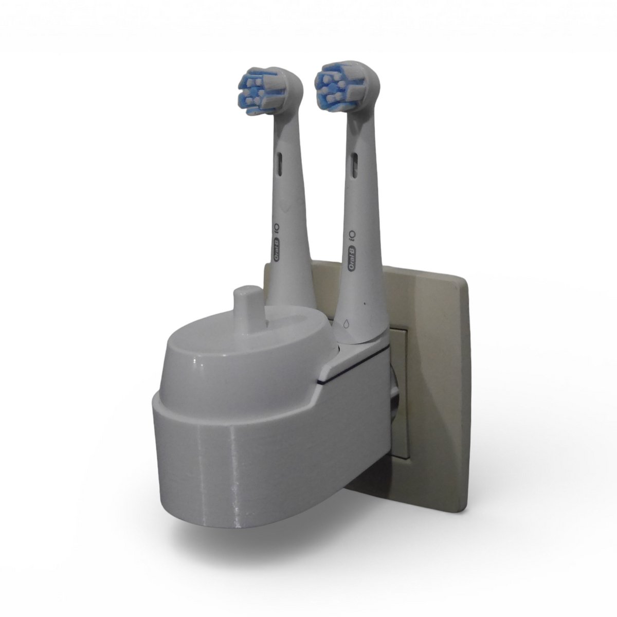 Luxe Tandenborstelhouder voor Oral-B iO (Series 3, 4, 5 & 6) – Voor Ovale Lader Type 3757 – Ruimte voor 2 iO Opzetborstels – NIET voor Pro