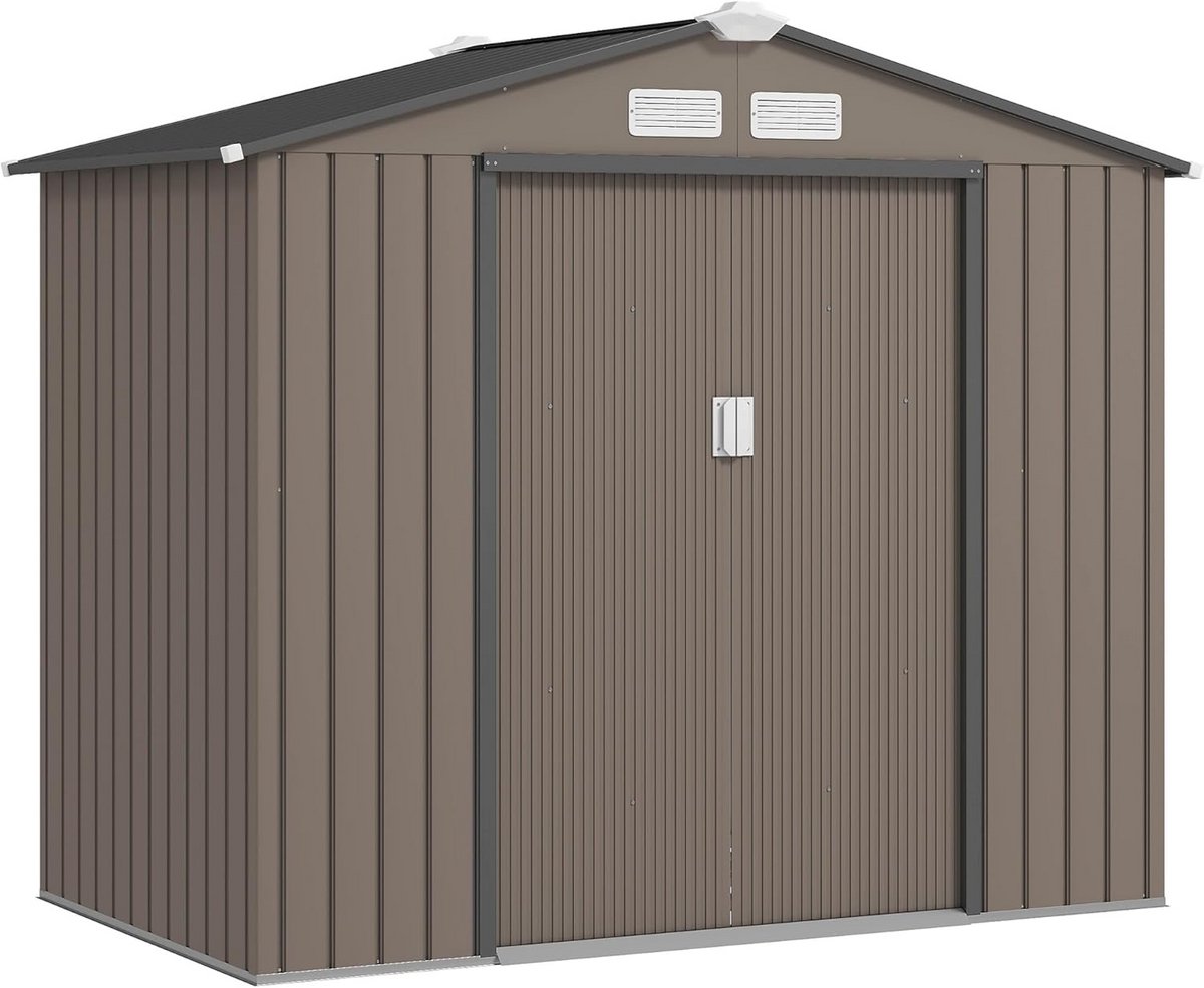 Robuuste Tuinschuur 2,5 m² Bruin – Gereedschapshuis met Fundering en Afsluitbare Deur