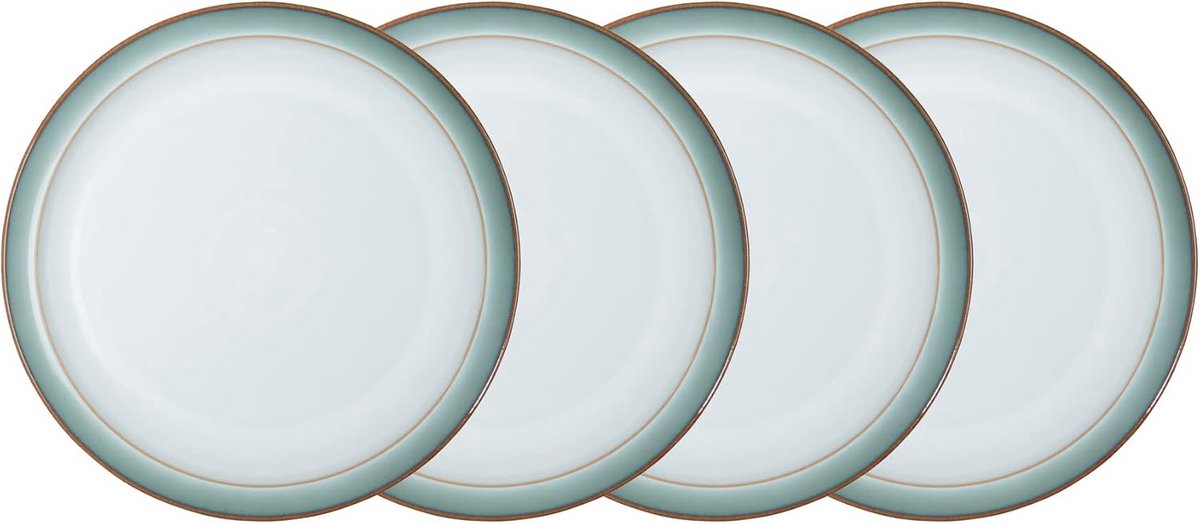Groen Steengoed Lunchbord Set van 4 - 22cm - Oven & Magnetron Veilig - Vaatwasserbestendig - Derbyshire Steengoed
