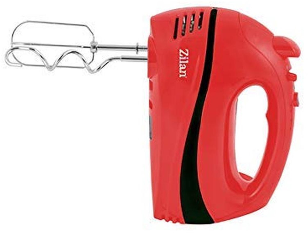 Handmixer 300 W met 5 snelheden en turbo functie - Rood