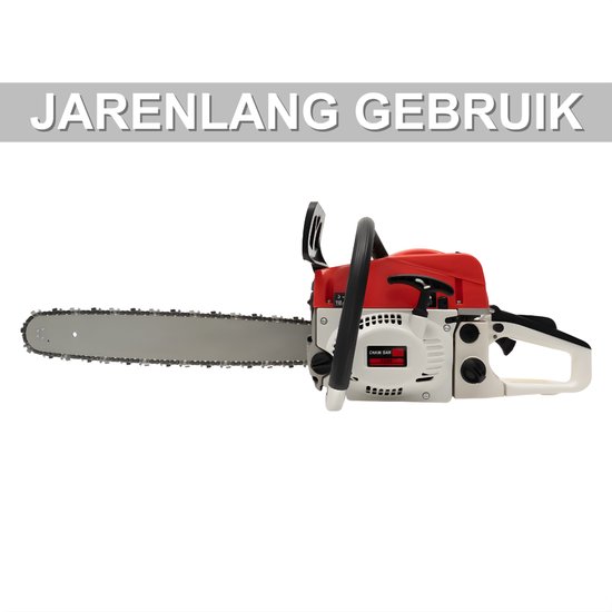 Kettingzaag - Snoeizaag - Boomzaag - Takkenzaag - Voor houtbewerking en tuin - 52CC - Benzinekettingzaag - Gasaangedreven - Rood — afbeelding 3