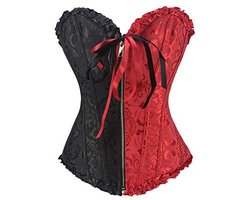 Burlesque Bustier Corset Top met Rits en Kanten