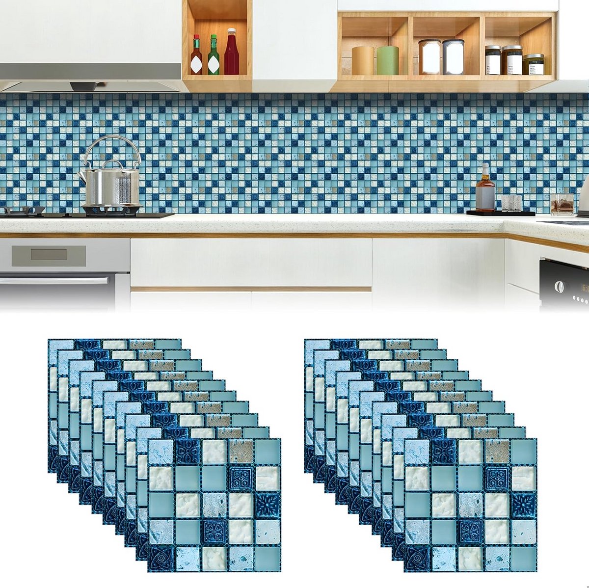 Zelfklevende Vinyl Wandtegels 3D 15x15 cm - 20 stuks - Snij-in-pasvorm - Water- en Oliebes