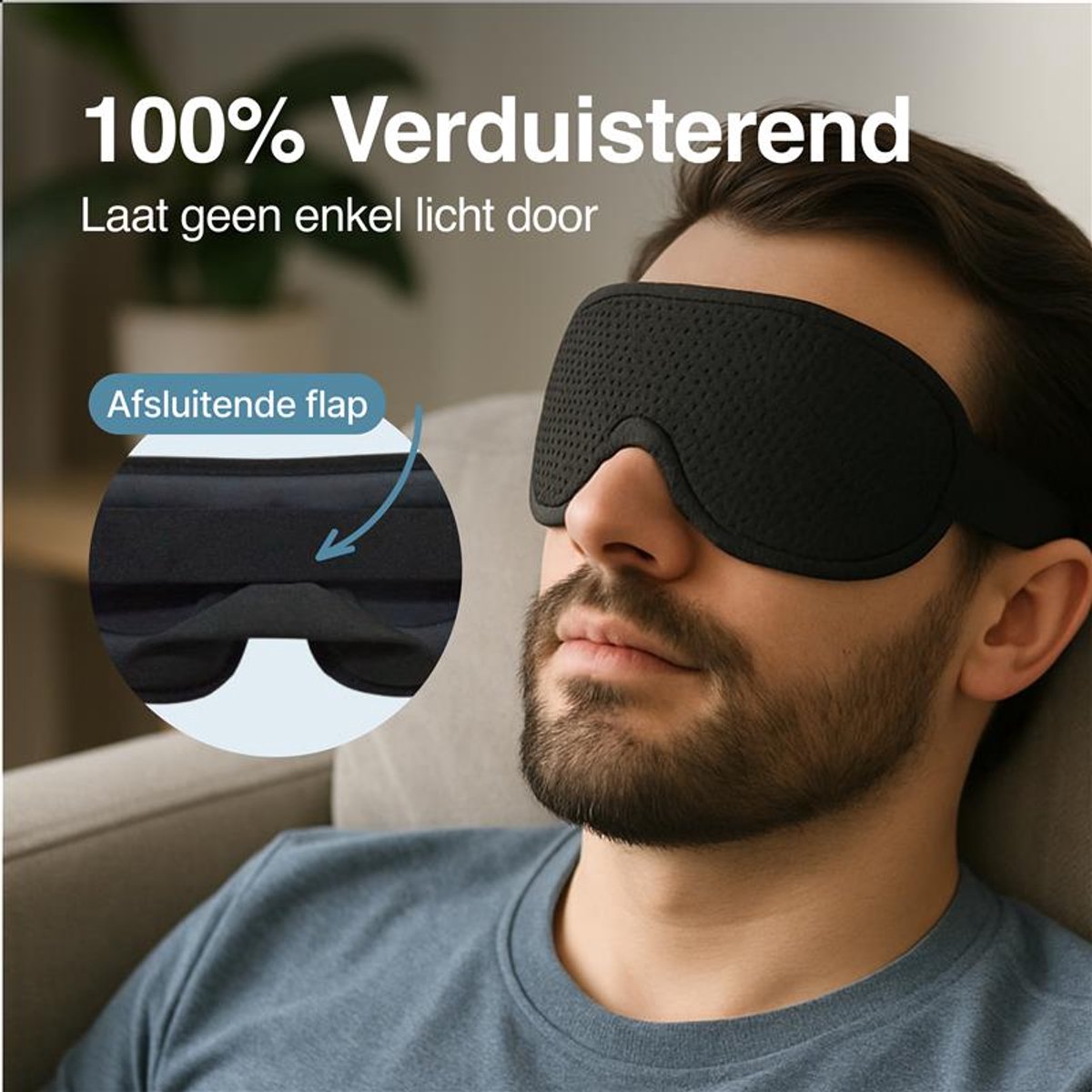 Tribe & Co Verstelbaar Slaapmasker – Slaapmaskers - 100% Verduisterend - Ademend Traagschuim - voor Mannen, Vrouwen en Kinderen — afbeelding 11