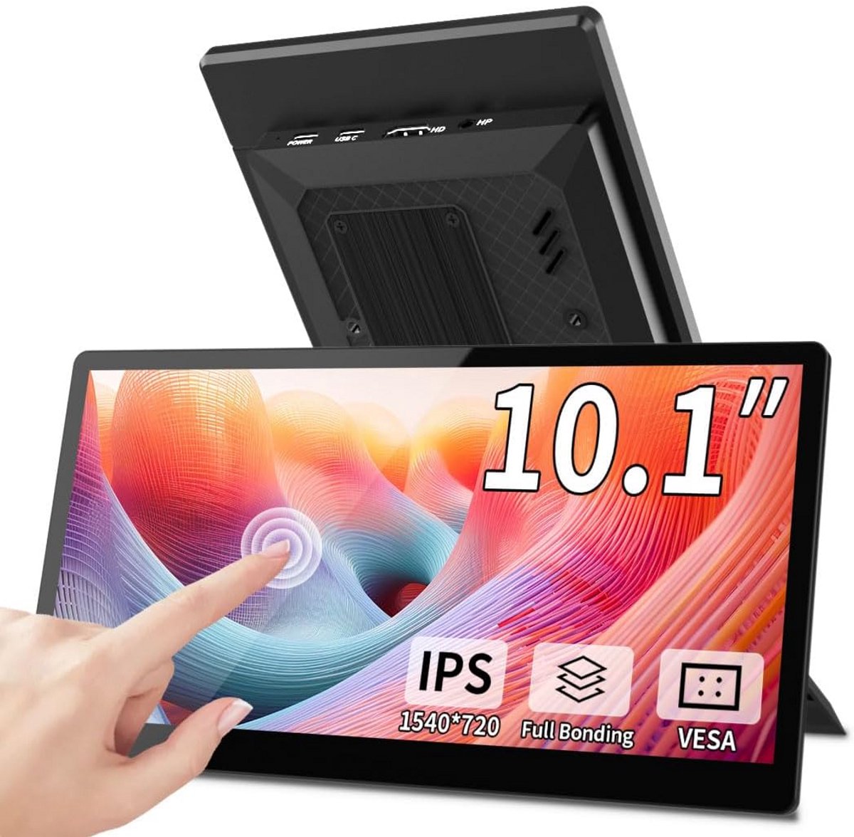 10.1 Inch Draagbare Touchscreen Monitor IPS USB-C HDMI Secundair Beeldscherm