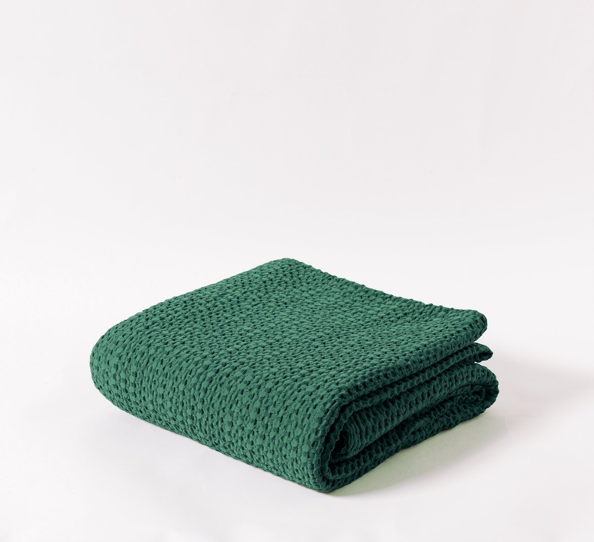 Groene Katoenen Sprei 200x220cm - Wafelstructuur, Zacht & Duurzaam