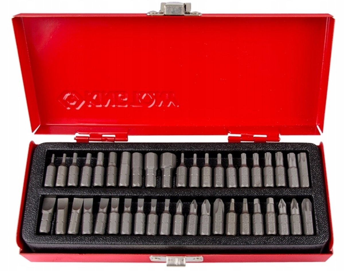 King Tony bitset 42-delig 1/4" schroefbits Phillips platte zeskant Torx