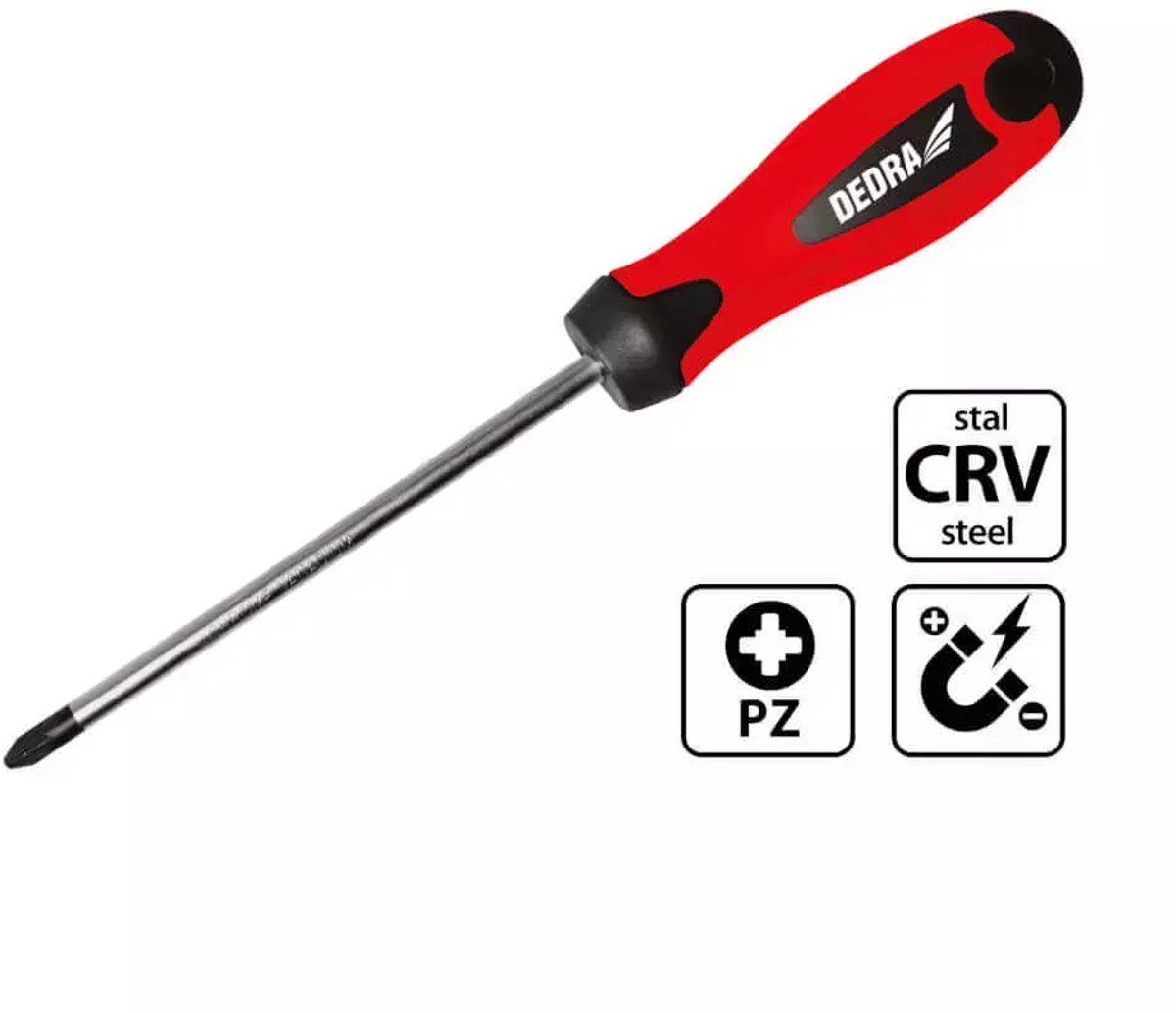 Dedra Schroevendraaier PZ2x150mm - Chroom-Vanadium Staal, Magnetische Punt