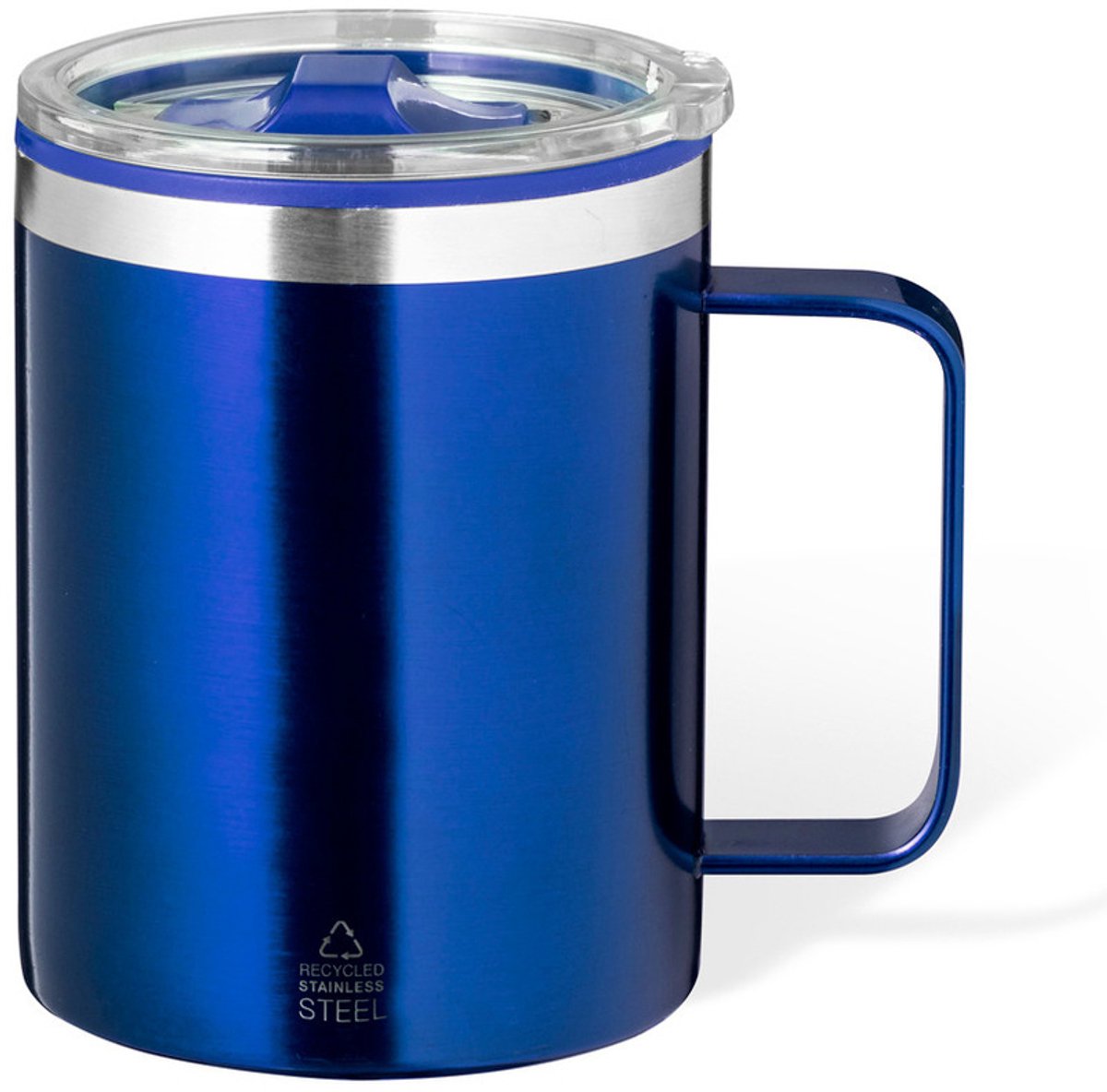Benson Warmhoudbeker - thermos beker Barista - reis koffiebeker - RVS - blauw - 400 ml - deksel