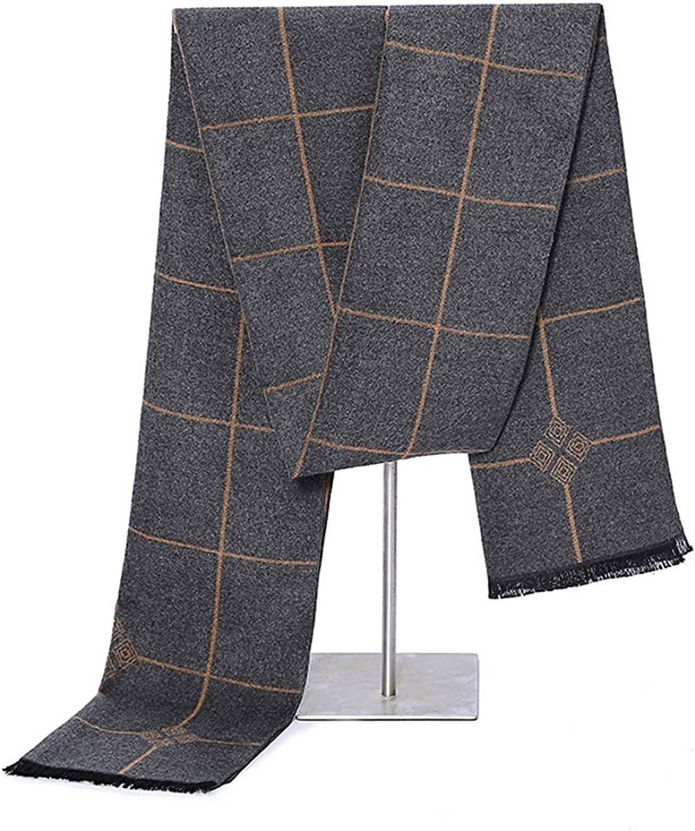 Heren Sjaal - 180x30cm - Zachte Warme Mode Sjaal - Grijs - Winter Herfst