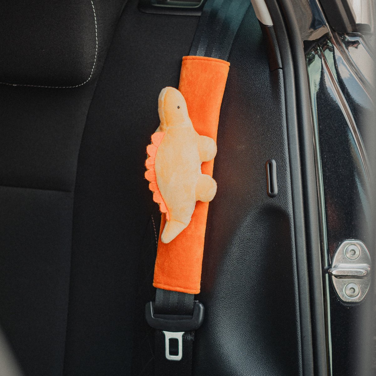 Cute since 1999 - Gordelbeschermer kind - Oranje dinosaurus gordelhoes - gordelhoezen voor auto en autostoel - 27cm x 6 cm