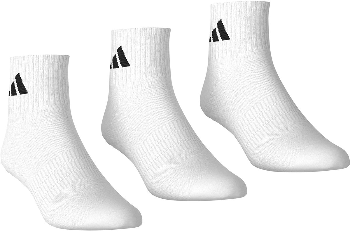adidas Enkel-/kwartsokken Unisex korte sokken Enkelsokken 3 paar Wit