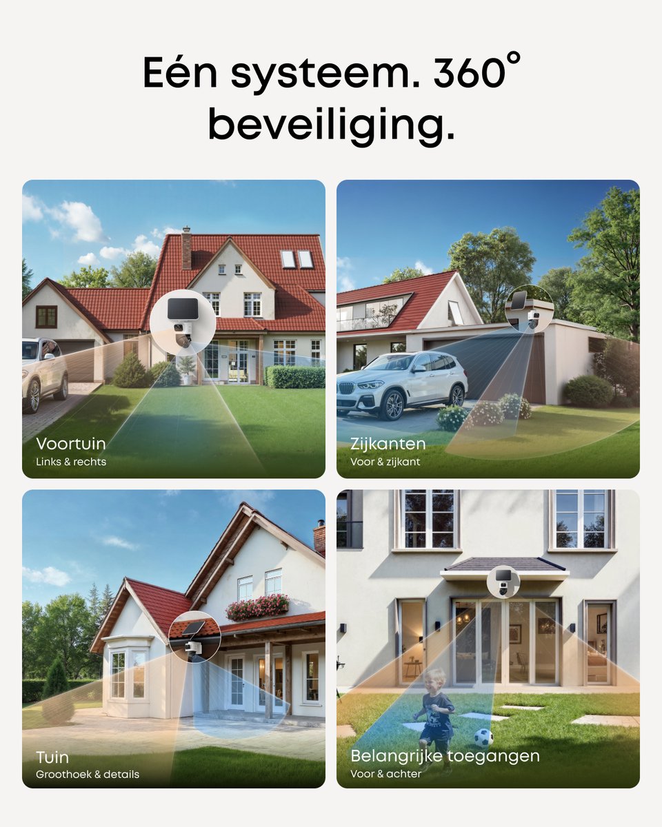 eufy eufyCam S4 2-Cam Kit, 4K PTZ beveiligingscamera buiten, triple lens bullet, 360° pan/tilt, 8× zoom, AI-tracking, HomeBase S380, 16TB opslag – foto 4
