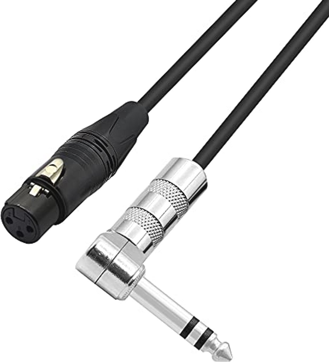 1/4 naar XLR audio kabel 90 graden haakse stekker voor microfoon en luidsprekers (50cm)