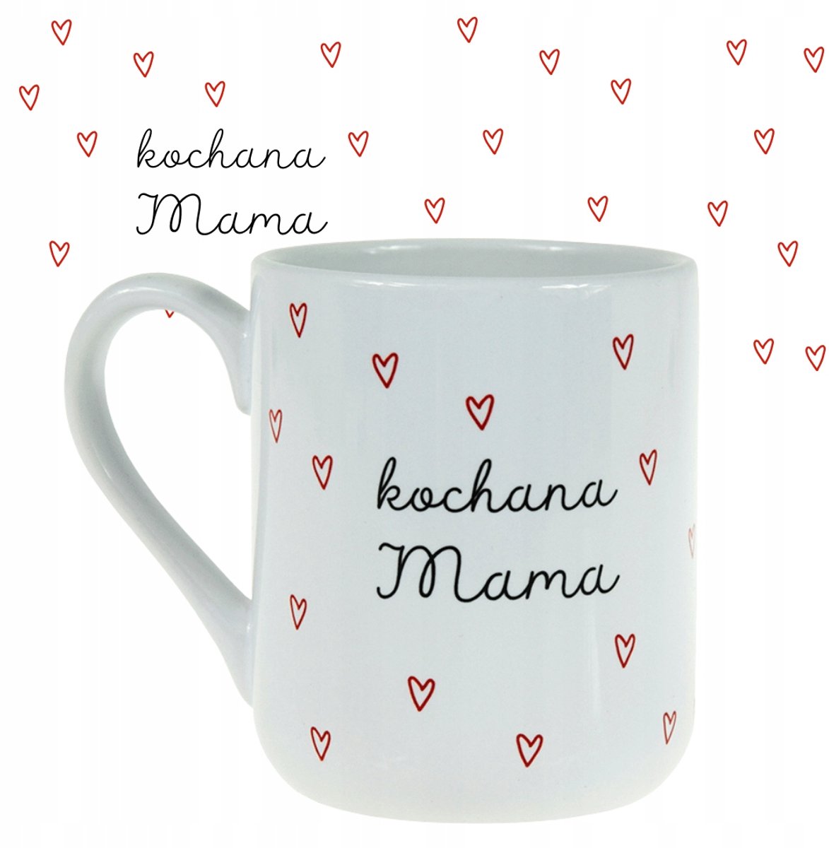 Lieve Mama Mok - Hartjes Design, 330ml, Wit Keramiek