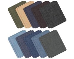 Strijkapplicaties - 20 Vellen - Zelfklevende jeans patches - Reparatiedoek Opstrijkbaar - Kleding Reparatie Patch - Repareer zelfklevende patches - Denim strijkapplicaties voor jeans - Rechthoekige patches - Voor elleboog, broek, kniereparatie