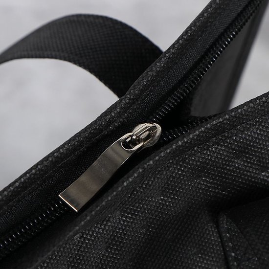 3 stuks - Geïsoleerde tas - Opbergzak - Draagbare Isothermische Tas - Opvouwbare Koel-/Warmtetas met Handvat - Binnenzak van Aluminium Folie - Voor Boodschappen, Picknick en Maaltijdbezorging - Zwart van Merkloos — afbeelding 4