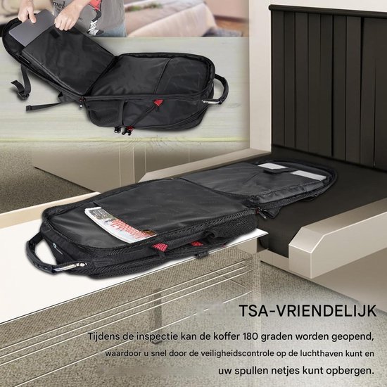 Matein Rugzak 50L Groot – Laptoprugzak voor 17 inch – Reisrugzak voor School, Werk en Reizen met USB-poort – Meerdere Vakken – Zwart