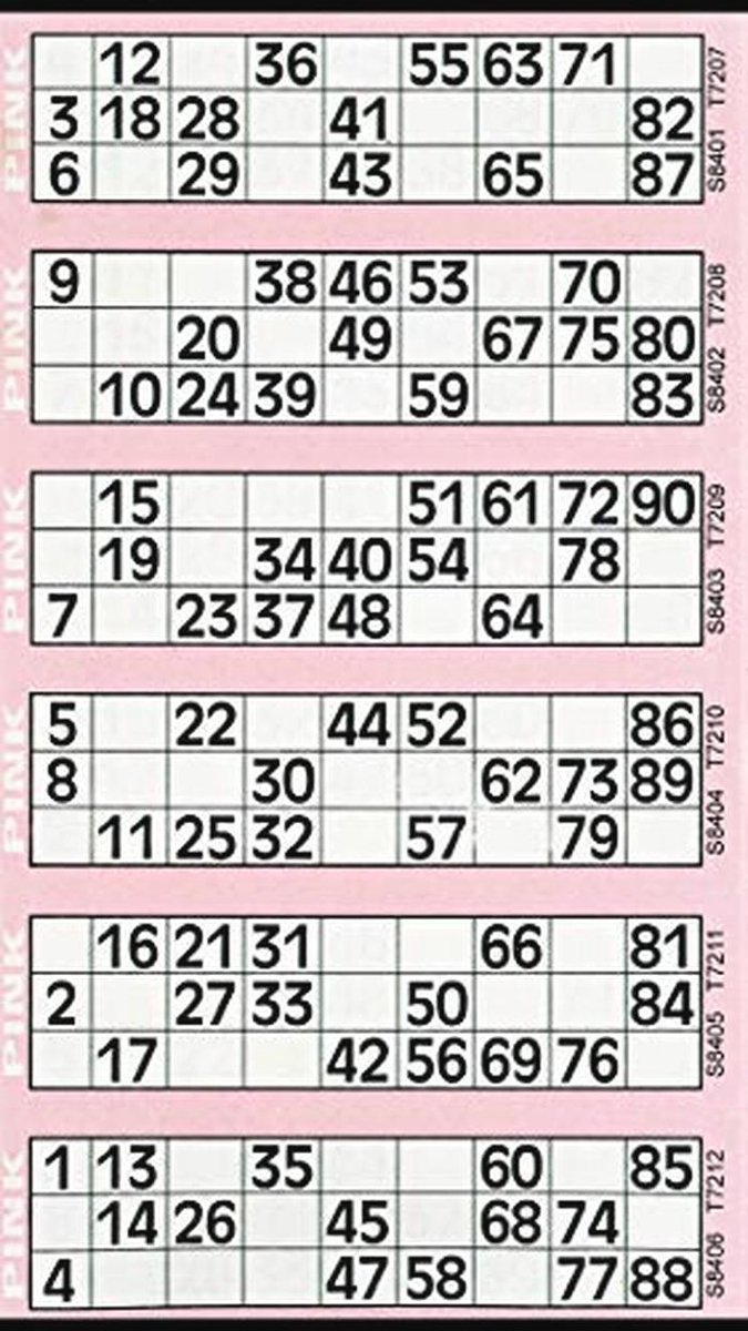 Bingo Tickets 600 Stuks - Rood Geperforeerd met Duidelijke Nummers
