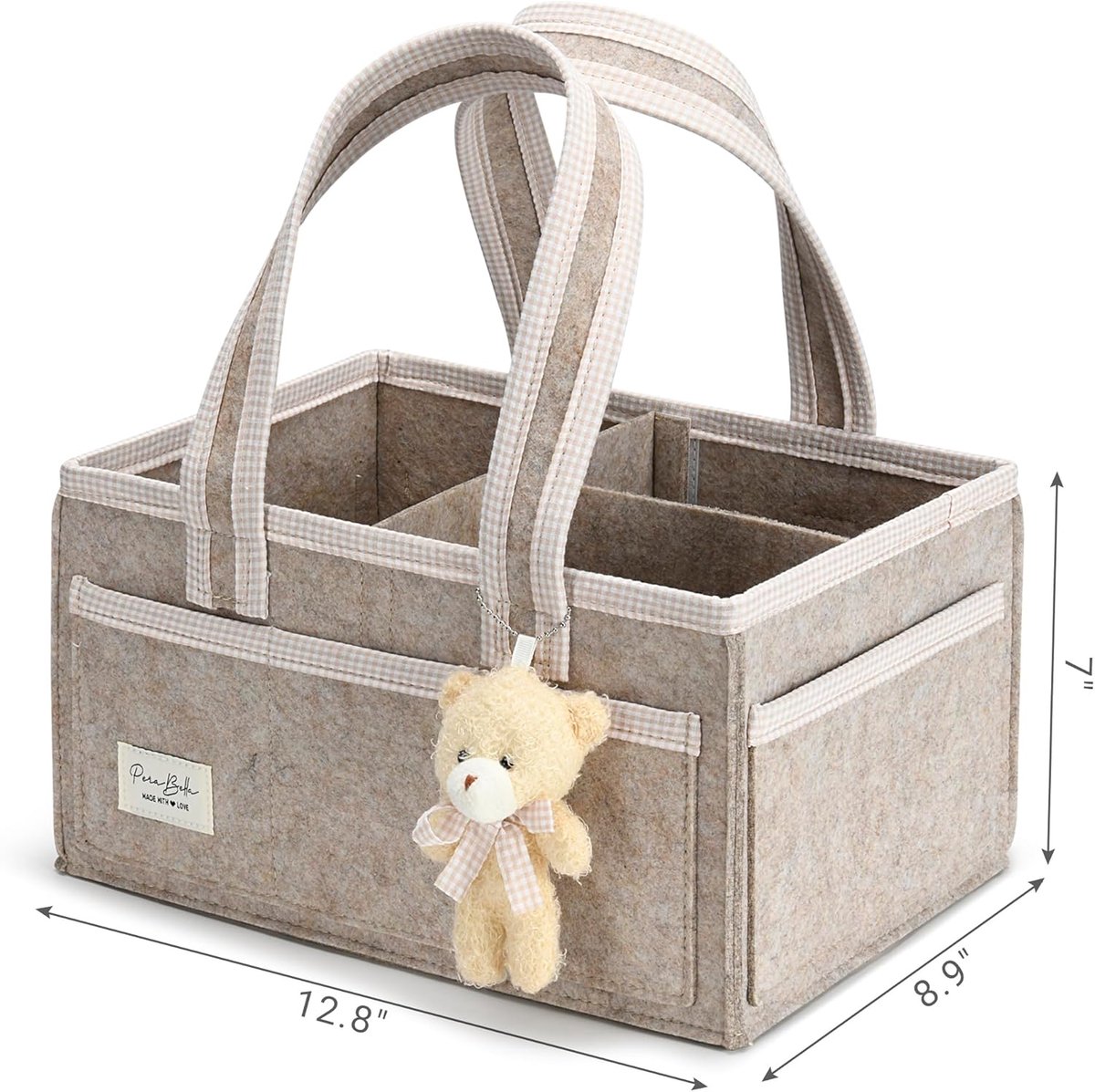 Luiertas - Handtas - Opbergtas - Handtas met grote capaciteit - Vilt - havermoutkleur - 33*23*18cm