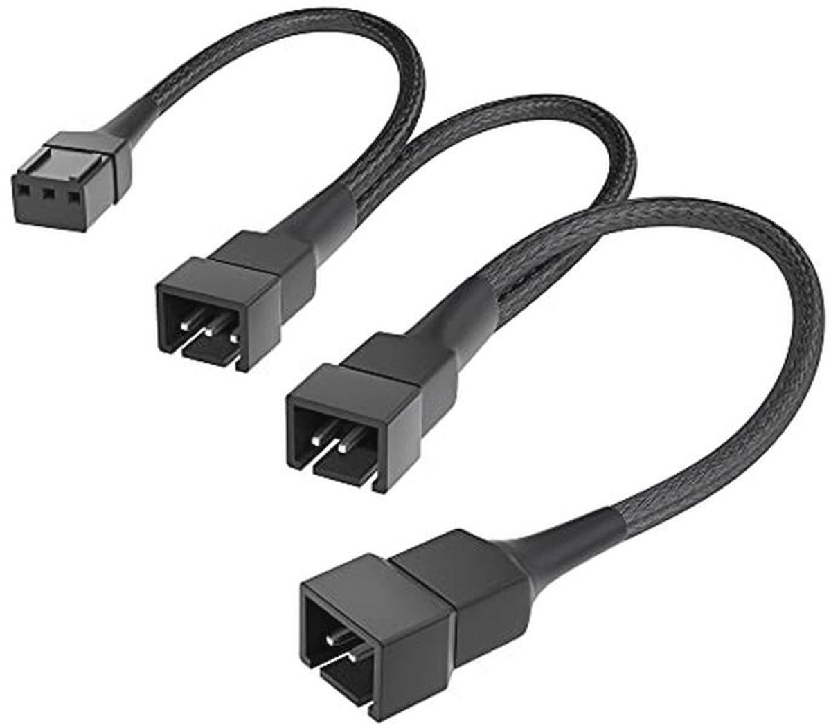 KabelDirekt – 3-pin ventilator verdeelkabel (op 3-pin en 2 x 2-pin, 20-20-20 cm)