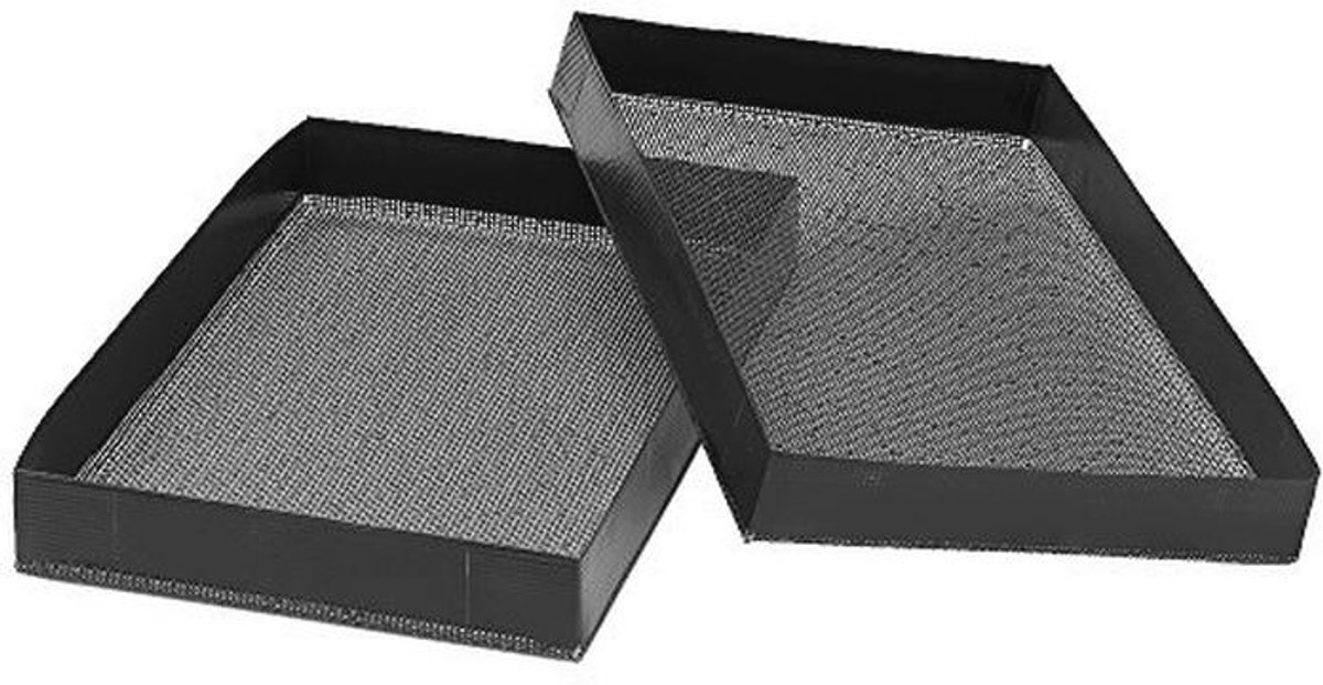 Grillplaat Anti-aanbaklaag - 2 Stuks 28 x 18 x 3 cm Zwart