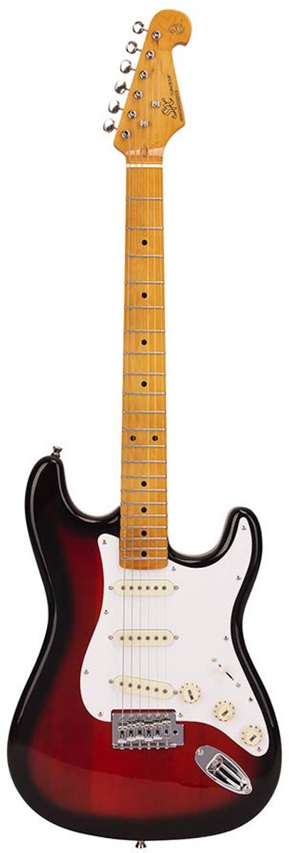 Elektrische gitaar - SX SST5734-2TS - Retro Series 57 - 3/4 schaal - ST-model - 3x Single Coil - Esdoorn toets - Sunburst - Inclusief gigbag