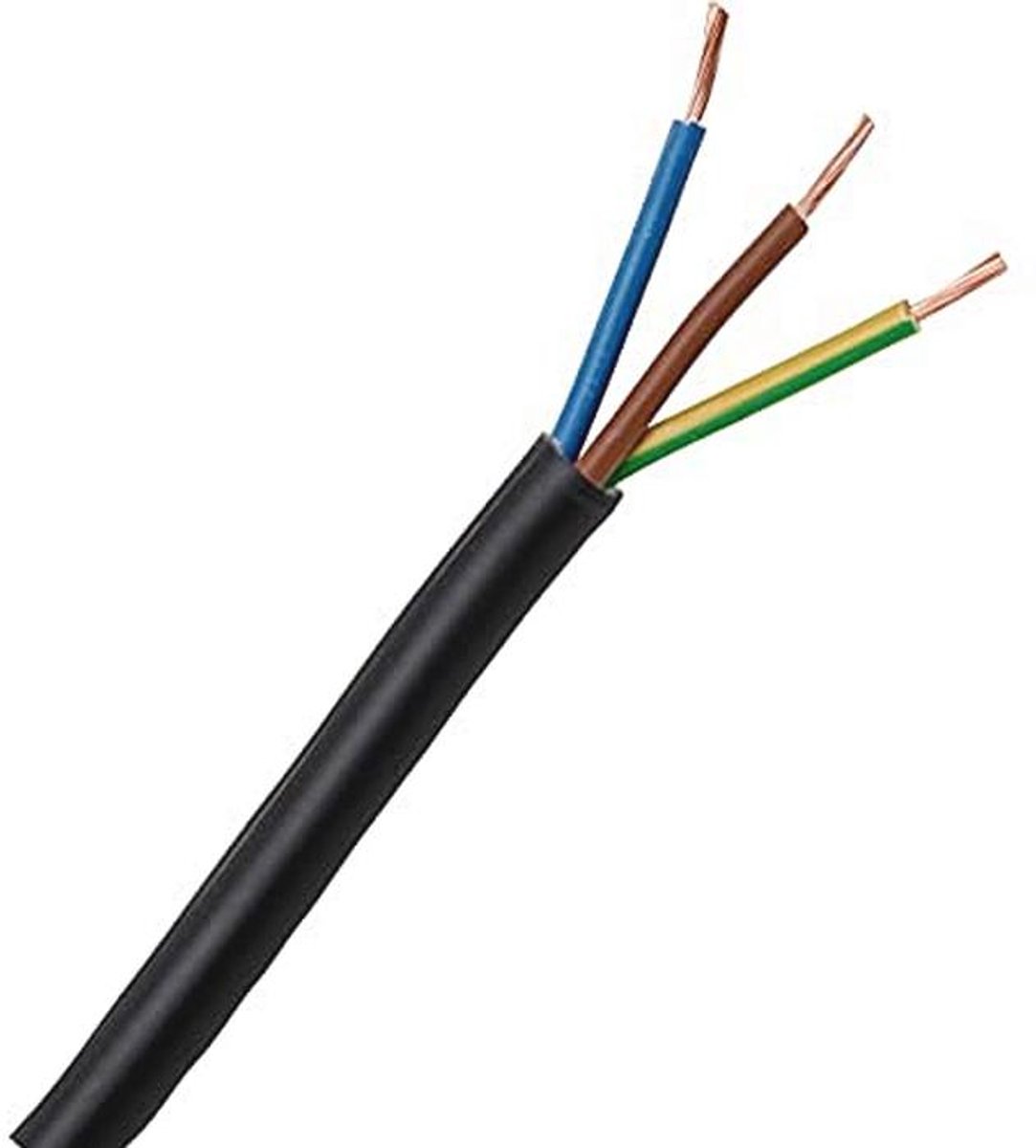 Slangleiding H03 VV-F, 3 x 0,75 mm², 25 m, zwart