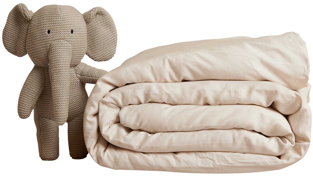 Coco & Cici - Kids - TENCEL Twill Dekbedovertrek Beige - 120x150 (zonder kussensloop)