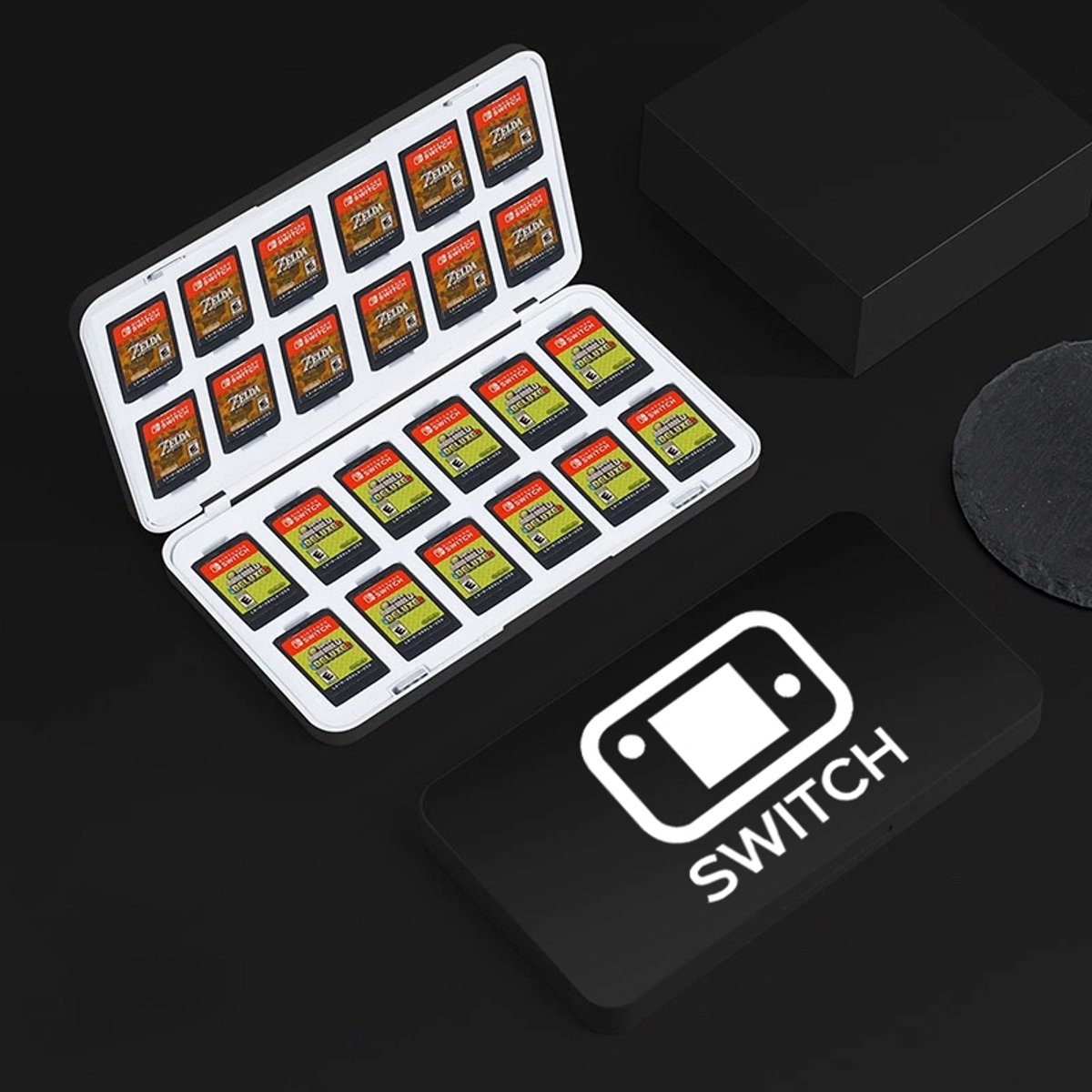 Xainy – Card case zwart geschikt voor Nintendo Switch of Switch 2