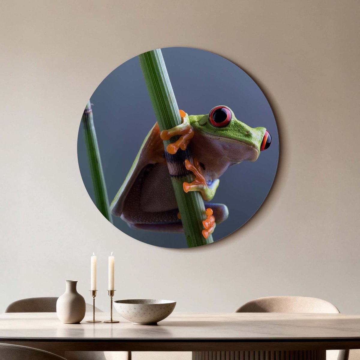 KitchenArt - Emerald Climber - Muurcirkel Binnen - ø 80 cm - Wandcirkel - Mét Ophangsysteem - Wanddecoratie - Muurdecoratie
